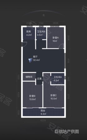 风韵妍庭3室2厅2卫124.4㎡东南155万