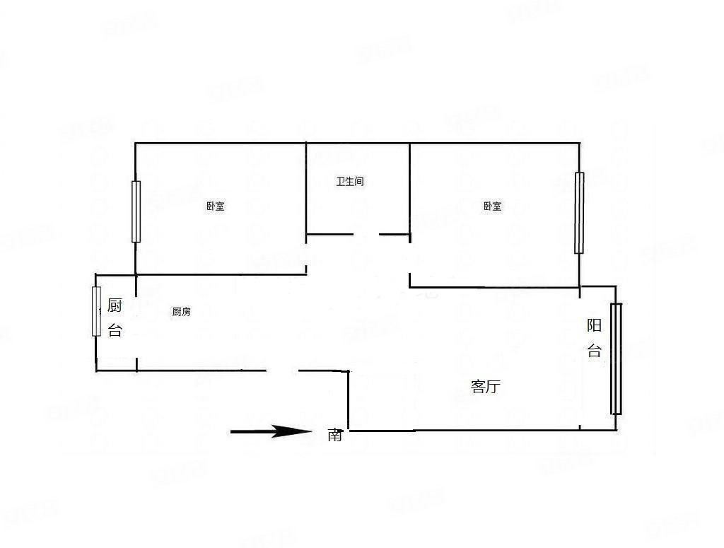 春和仁居2室2厅1卫99.4㎡南北205万