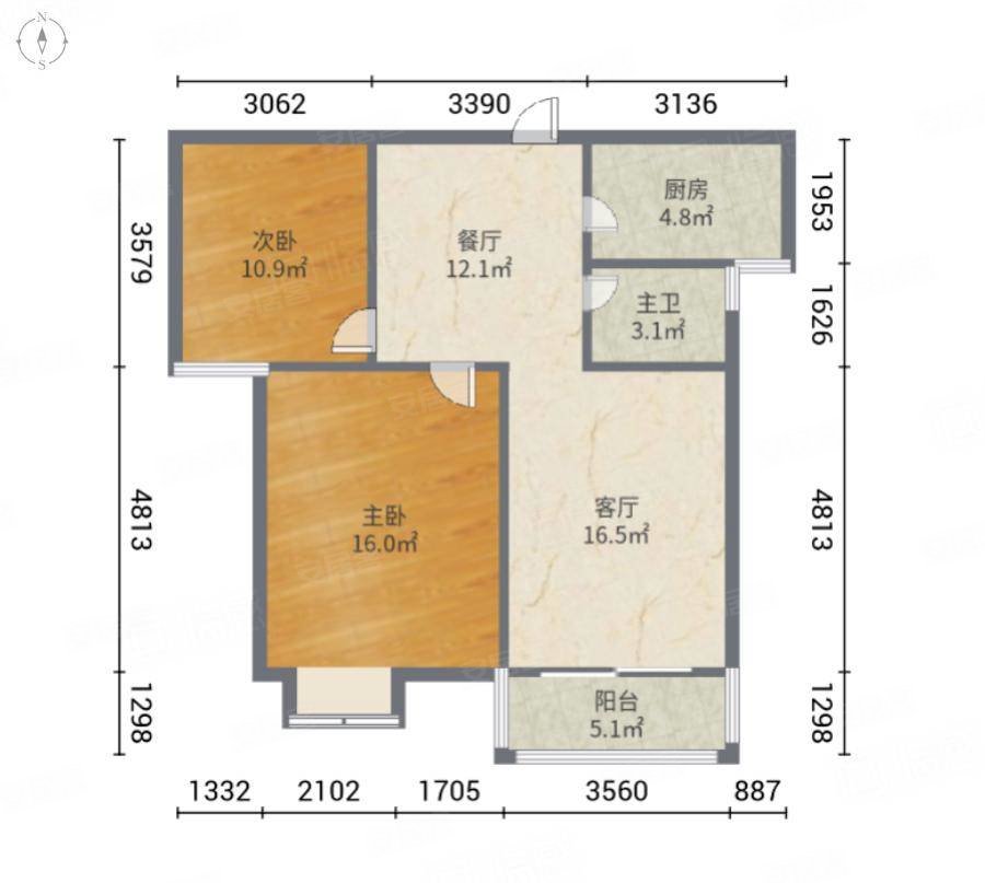 必看兴华苑三期一一89平90万装修新全天采光