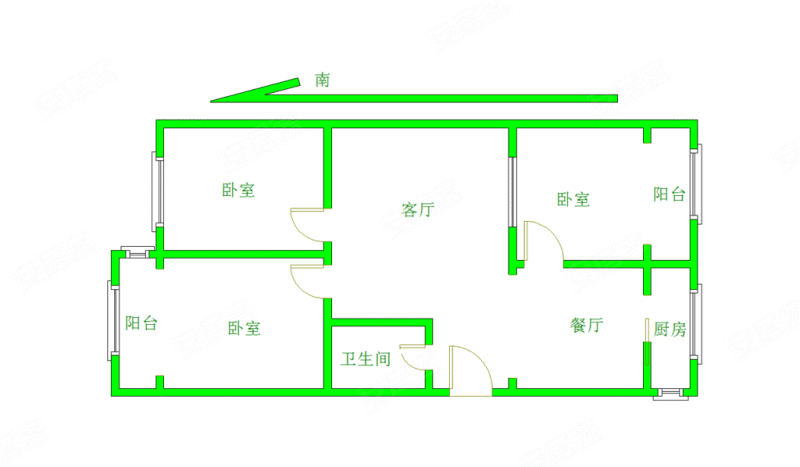 双路小区3室1厅1卫87.38㎡南北112万