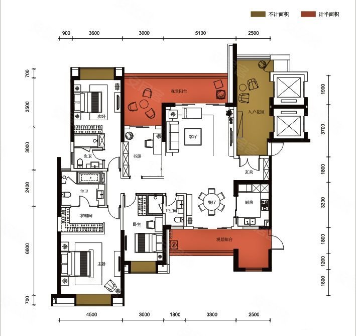 吉大次新小区高层大平层南北通透私梯入户送入户花园