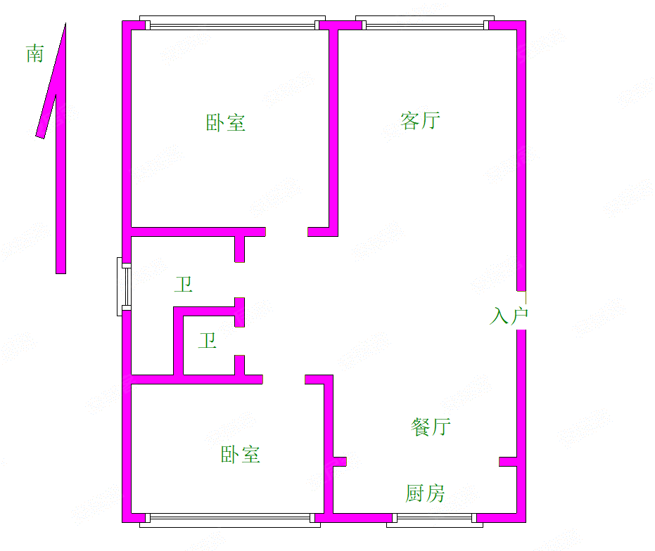 万正园丁小区2室2厅2卫110㎡南北102万