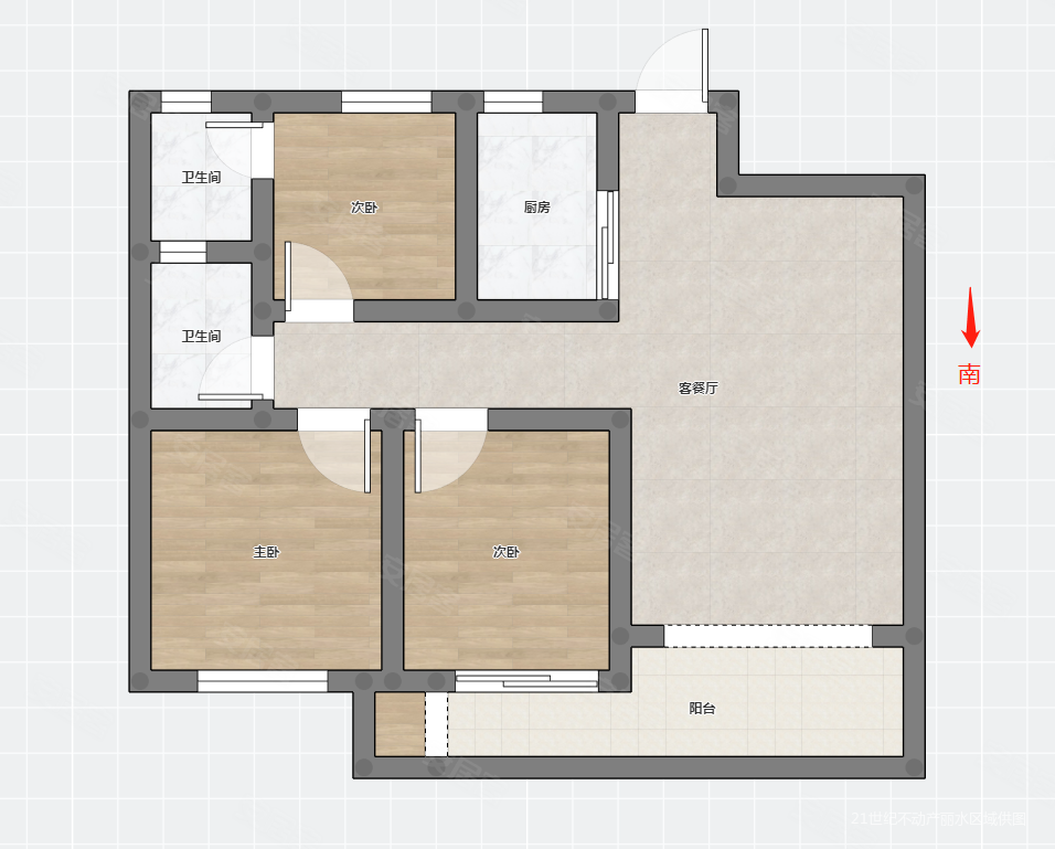 嘉慧园3室2厅2卫91㎡南北238万