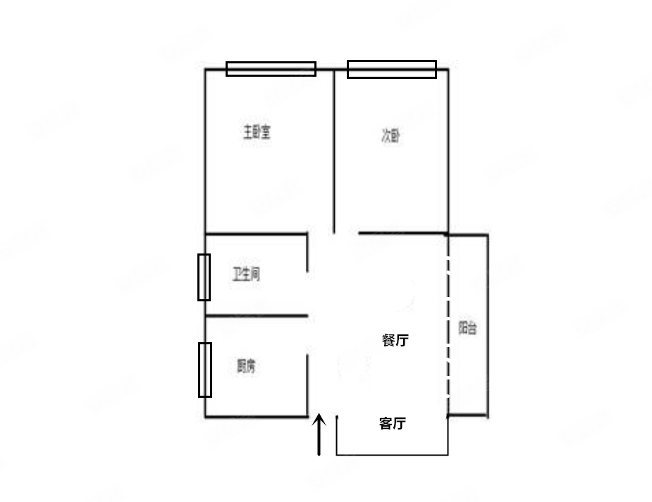 水云天鸿禾园2室2厅1卫84㎡南北118万