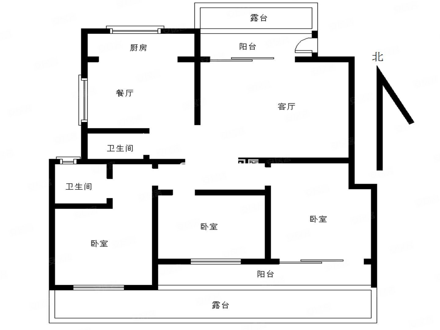 水岸新城3室2厅2卫135.29㎡东南132万