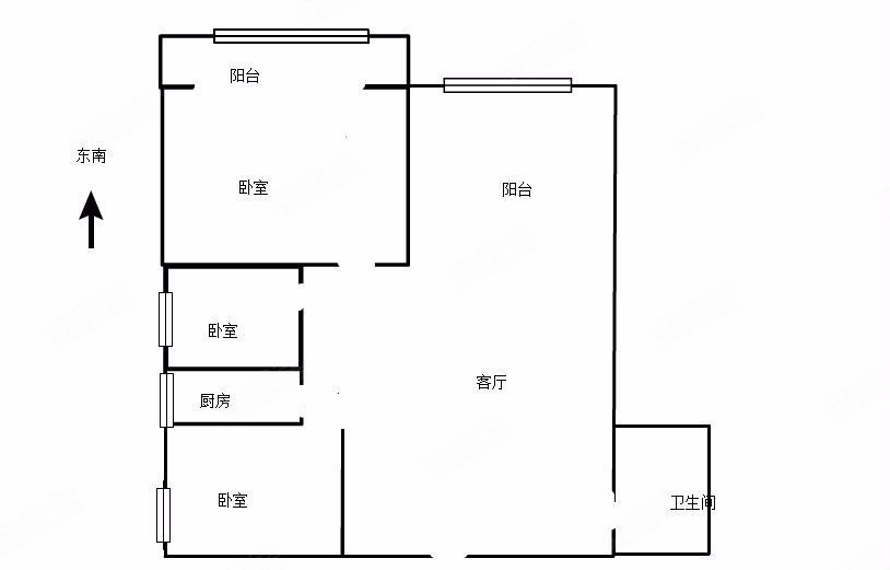 兆丰六千城3室2厅1卫85.28㎡南北85万