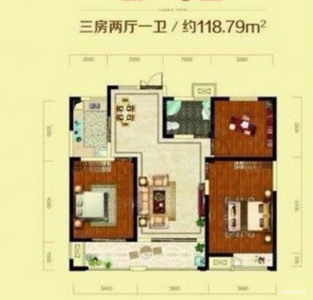 美好易居城云庭轩迎春东路3室1厅1卫11879平方米