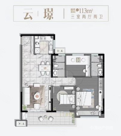 朗诗世纪绿郡3室2厅1卫108㎡南北150万