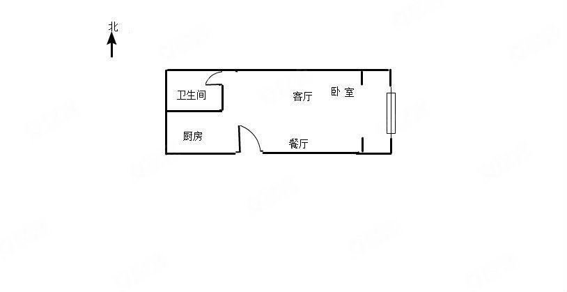 国王的公寓1室1厅1卫54.5㎡东59万