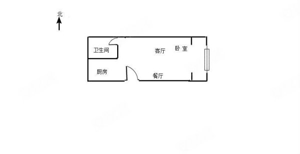 国王的公寓1室1厅1卫54.5㎡东59万