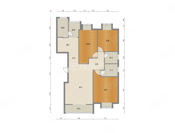 明珠家园3室2厅2卫137㎡南北150万