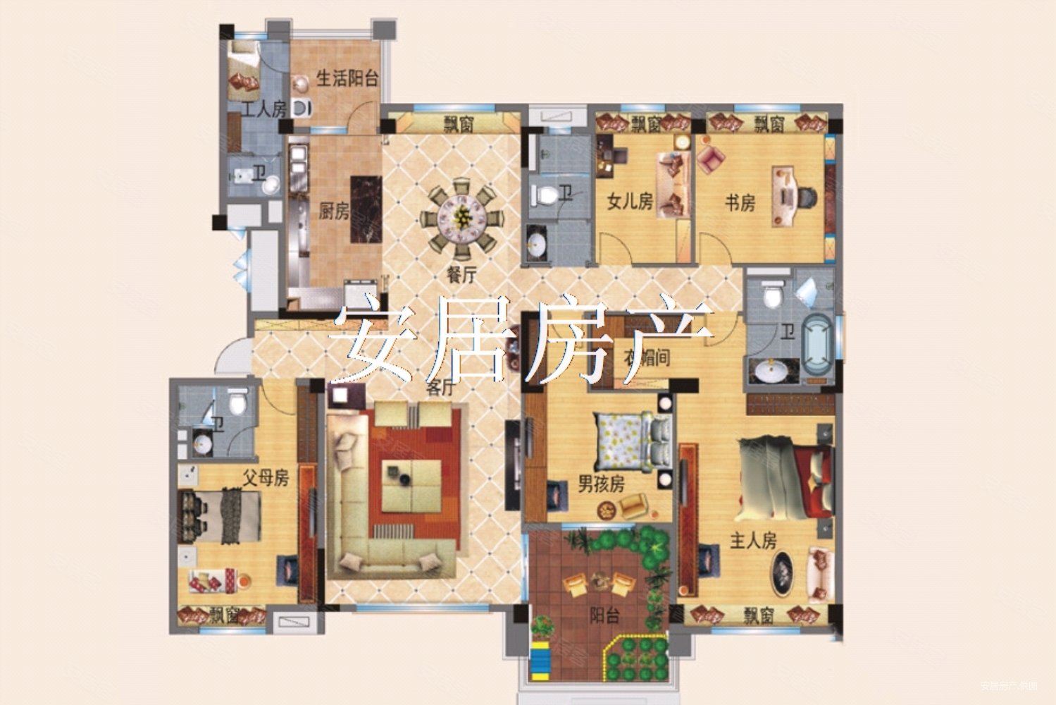 碧桂园天玺湾洋房大平层260飞机户型,碧桂园天玺湾二手房,210万,5室2