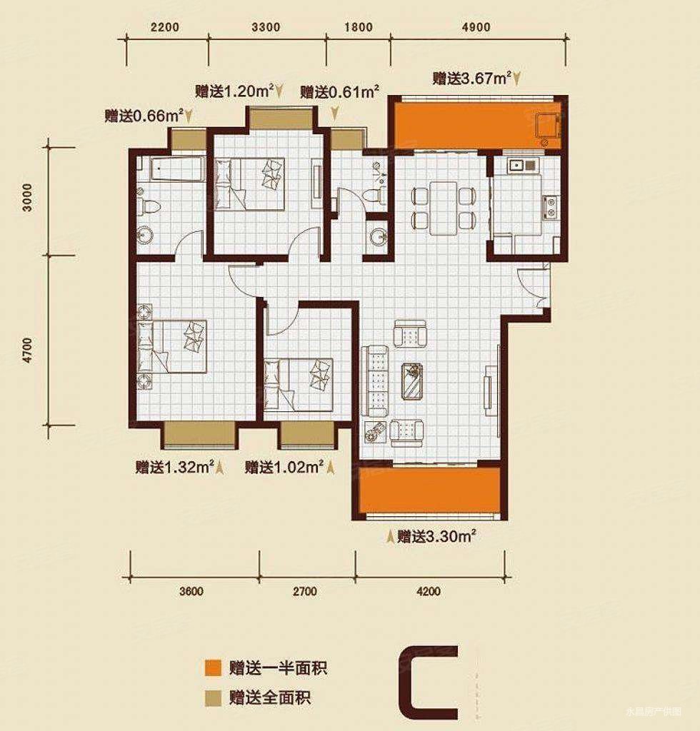 金源御景华府3室2厅2卫140㎡南北213万