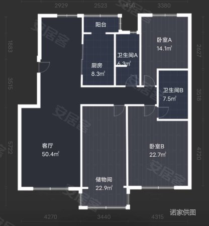 天房四季3室2厅2卫168㎡南北199.9万