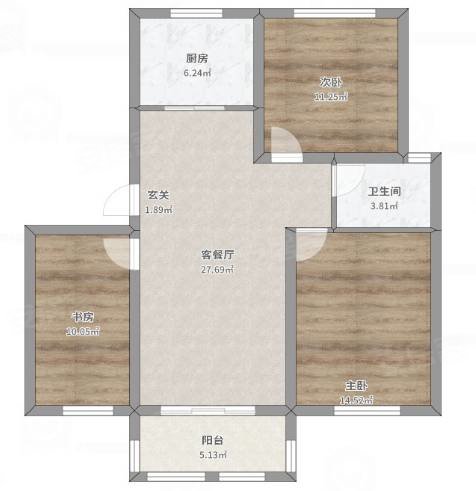 中通名仕嘉园4室2厅2卫111.86㎡南北95万