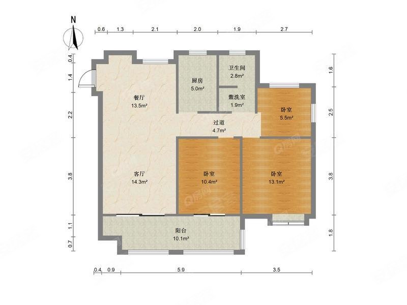 文一锦门北韵3室2厅111.12m毛坯