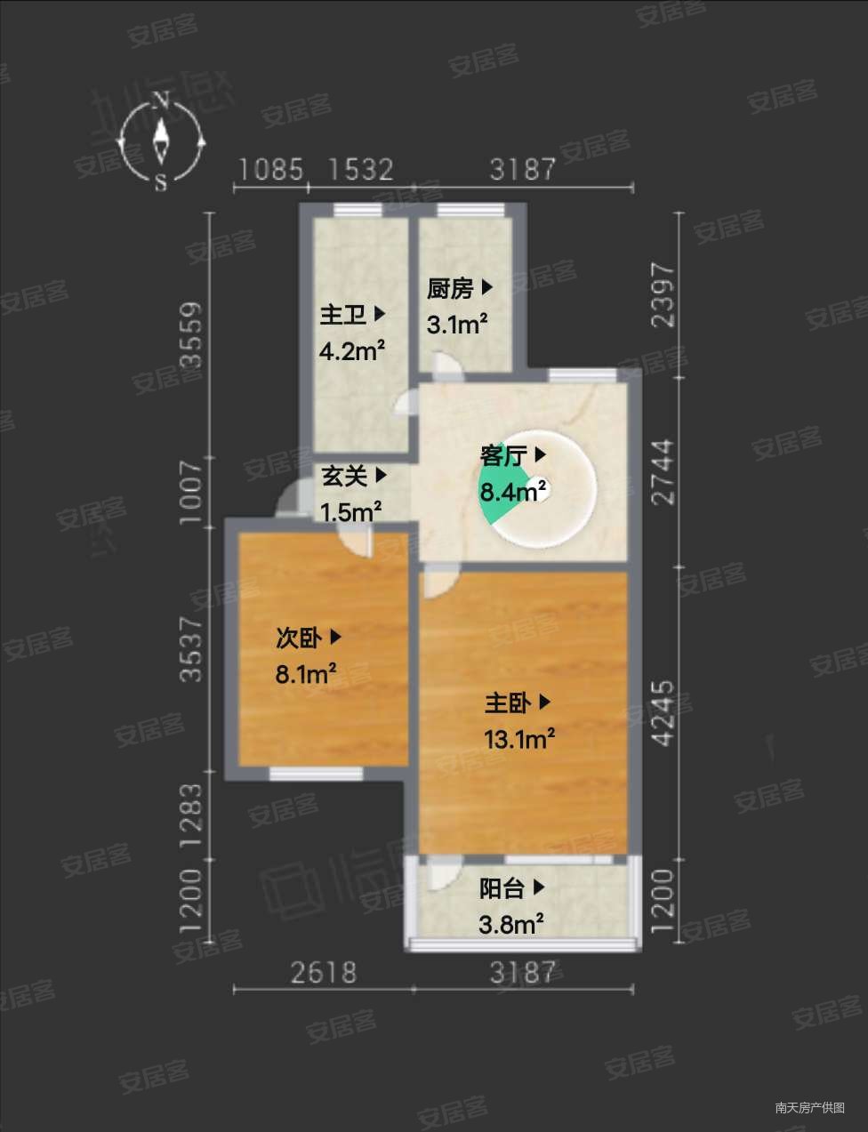 双东坊社区(翠柏西巷)2室1厅1卫54.6㎡南125万