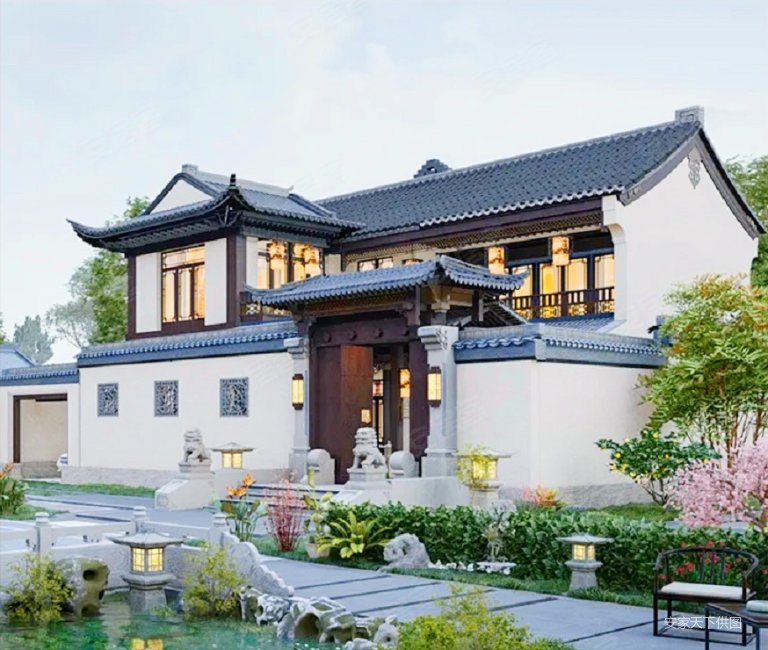 中式徽派合院私享景观院墅沿湖而建绿城开发柳岸春风随时看