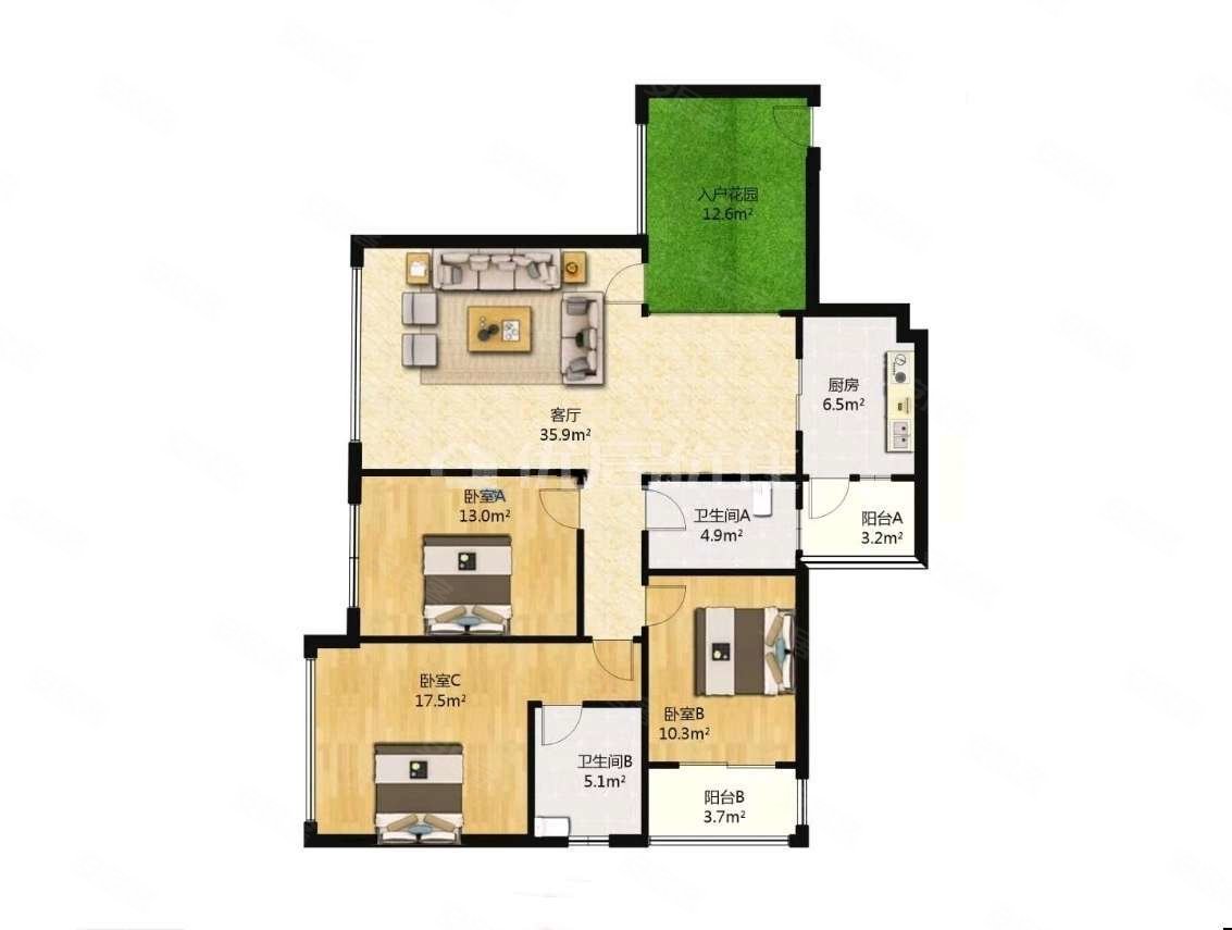 桃花岛3室2厅2卫出售