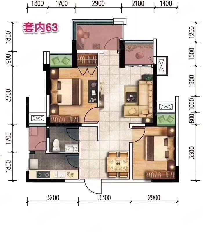 必看好房港城印印象西区三房出售户型好