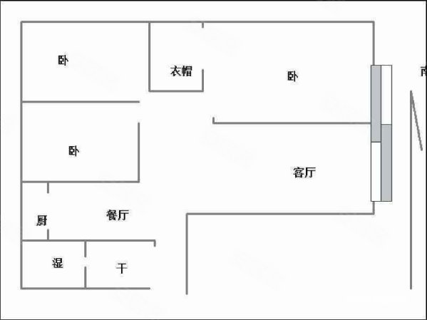 天河花园3室2厅1卫152㎡南北66万