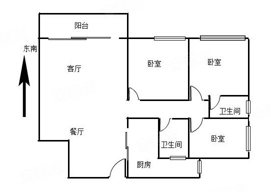 珠江南湾3室2厅2卫126.65㎡东南220万