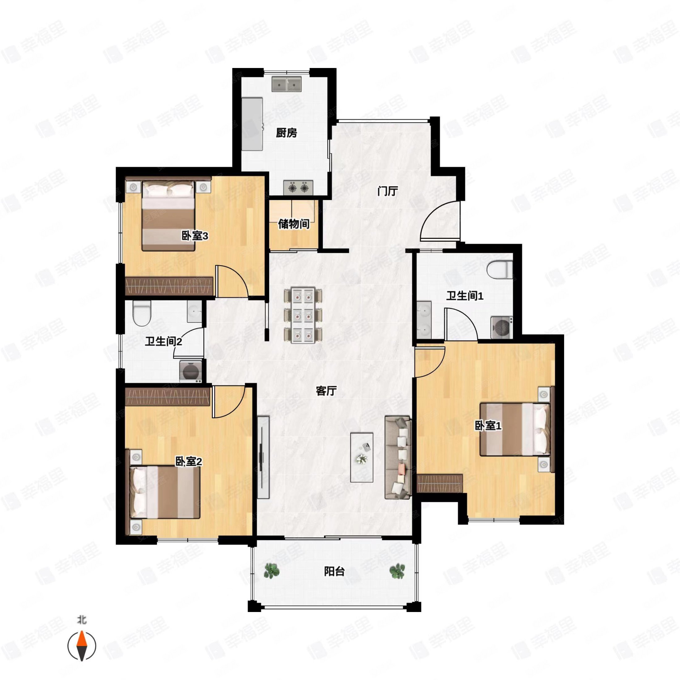 安镇豪景东苑洋房飞机户型大三房三开间朝南随时看房