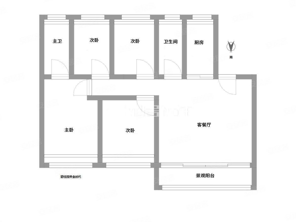 碧桂园黄金时代4室2厅2卫140.31㎡南北130万