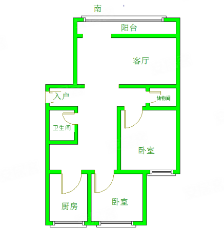 燕水佳园社区北区2室2厅1卫89.95㎡南北120万