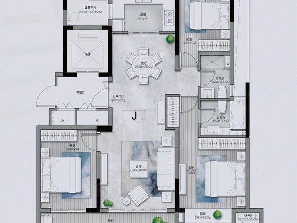 永康横店南江府南江府西边套,带地暖,高楼层,精装修出租房源真实图片