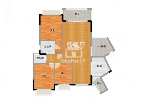 龙光普罗旺斯紫罗兰庄园3室2厅2卫117.98㎡南北80万