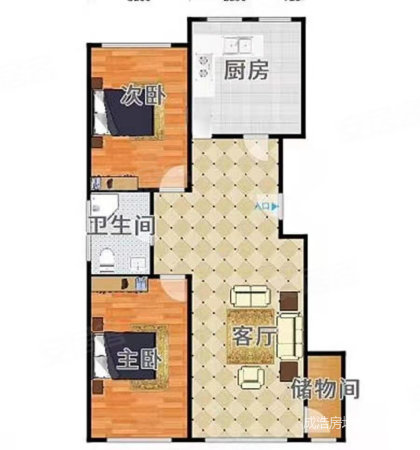 碧海金城2室1厅1卫107㎡南北49万