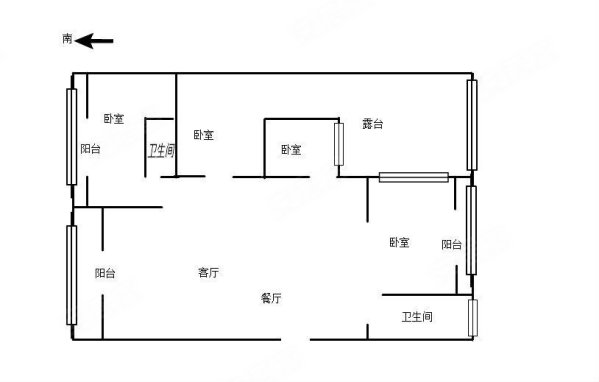 云南师范大学宿舍4室2厅2卫89.47㎡南北158万