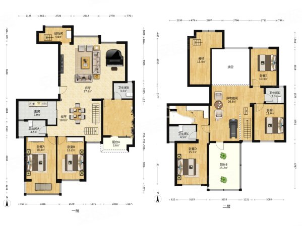 美地雅登祥吴六里6室3厅4卫230.99㎡南北630万