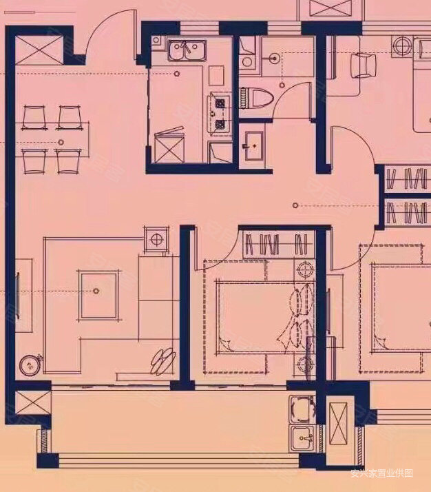 建翔东区3室2厅1卫117㎡南北60.8万