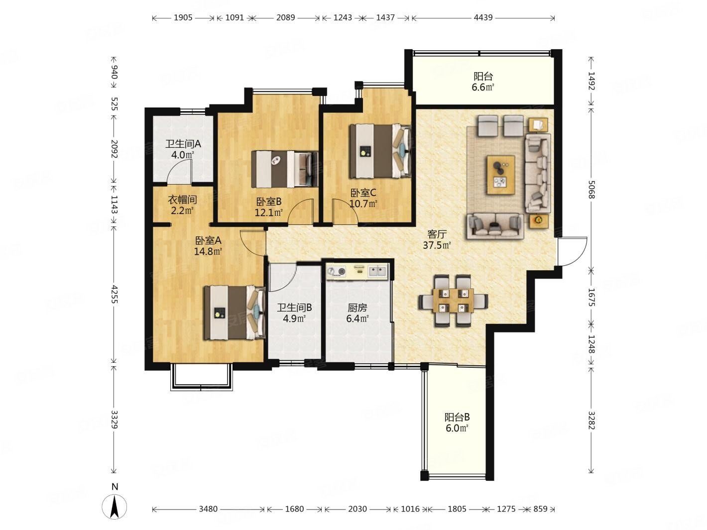 弯小文华9字头 丹桂苑电梯大三房双阳台 采光视野好