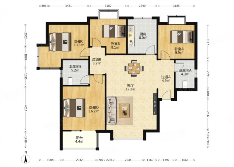 太阳水岸新城 双卫生间 正规商品房 高绿化 有电梯 临地铁