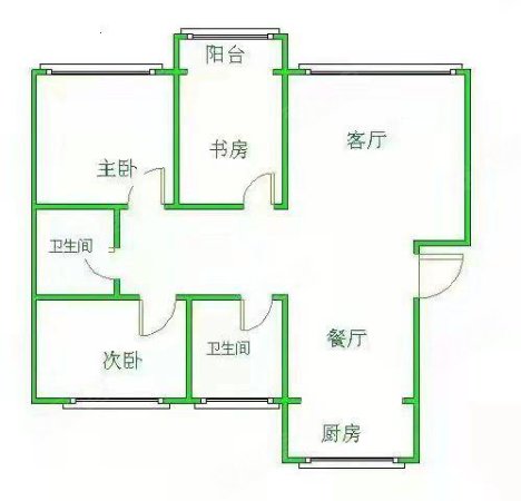 水悟清华3室2厅1卫129㎡南北49.8万