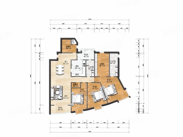 上海浦东陆家嘴仁恒滨江园(三期)仁恒滨江园(三期) 4室2厅2卫 45000.