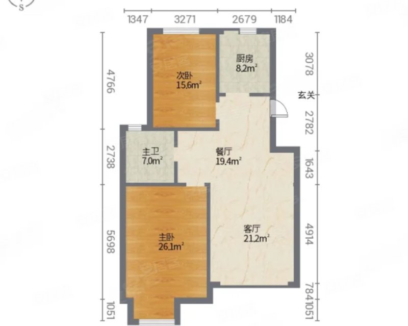 北京路南三堡街铜瓷家园88平2室两厅精装修