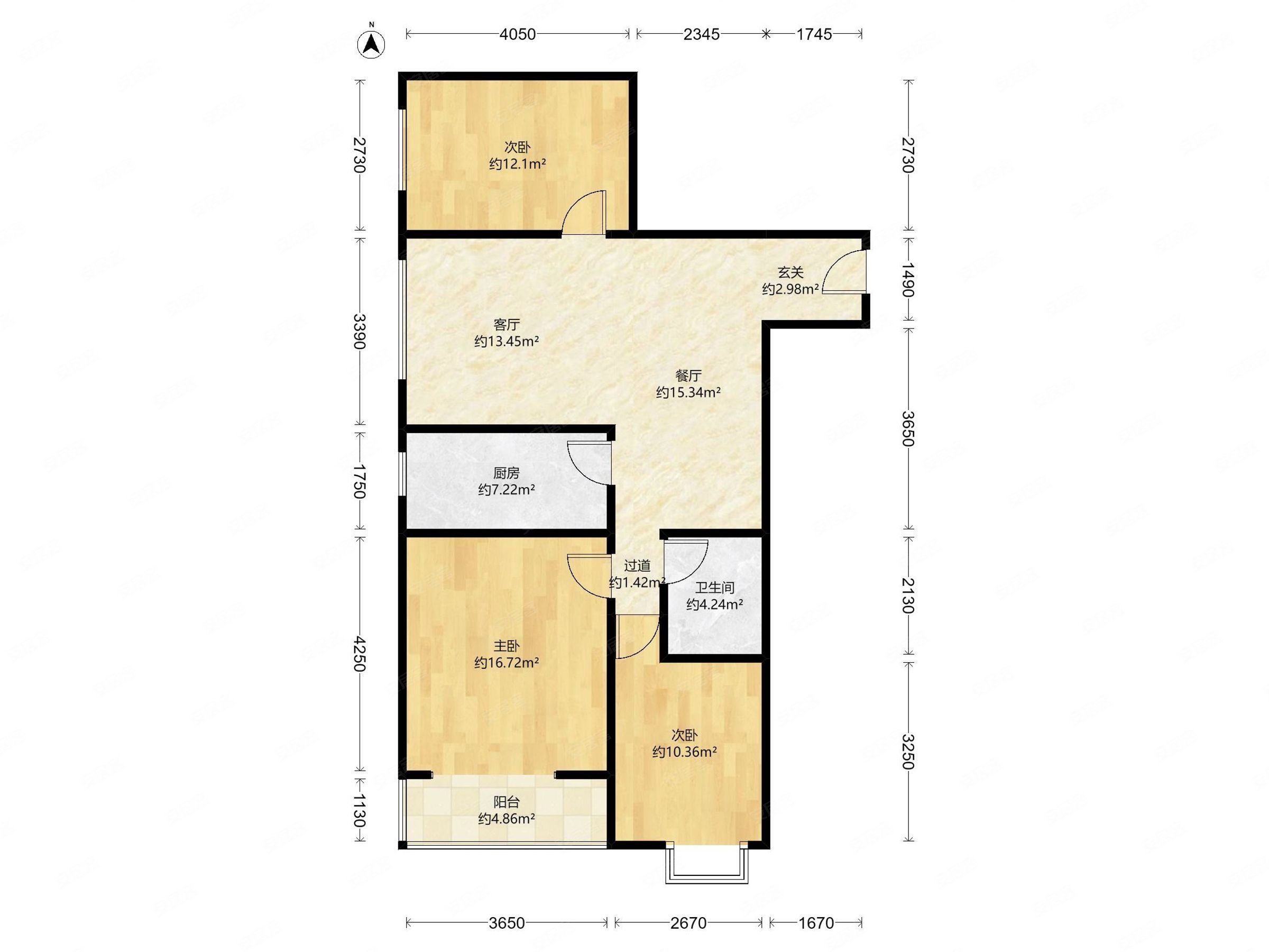 地铁出口 小区配套齐全,天下玉苑二手房,152万,3室2厅,1卫,110平米