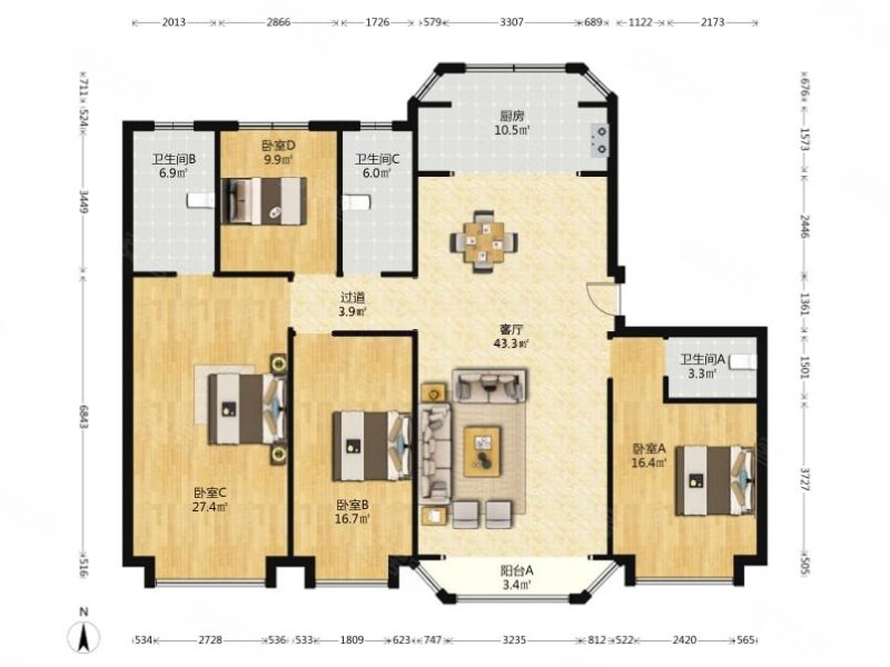 天房崇德园 二期电梯洋房 中间楼层 毛坯未住人 有