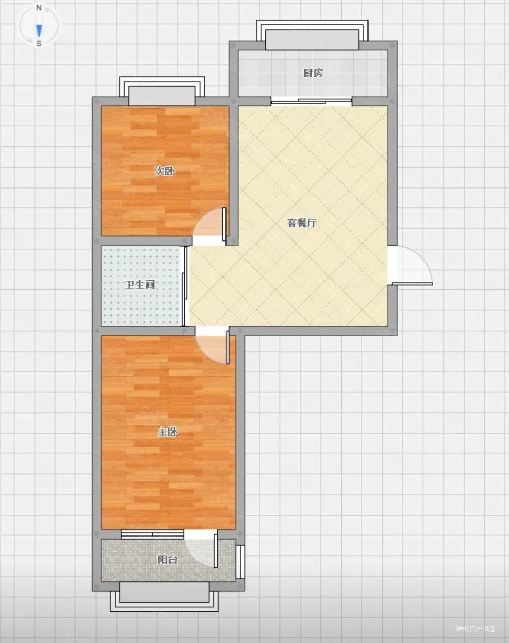 瑞丰嘉园 69平米 大客厅两室一厅 抢手户型58万低价急售,瑞丰嘉园二手