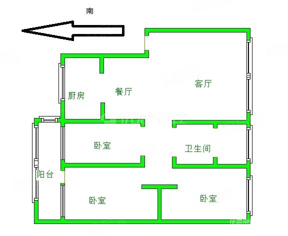 艺苑小区3室2厅1卫116㎡南北83万