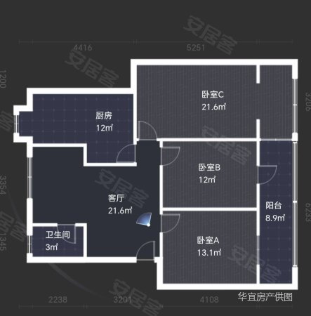 湖北省襄阳市水文水资源勘测局家属院3室2厅1卫88㎡南北70万