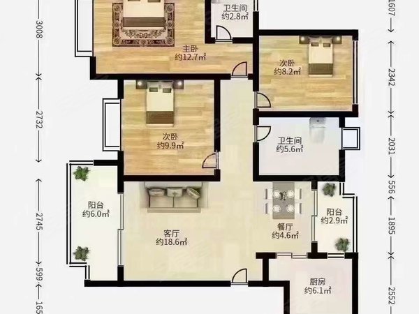 深圳宝安松岗满京华云著(四期)房源采光好,南北通透,业主诚意出出租