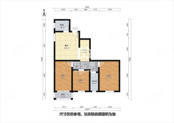 吉顺里3室2厅1卫107.68㎡南112万