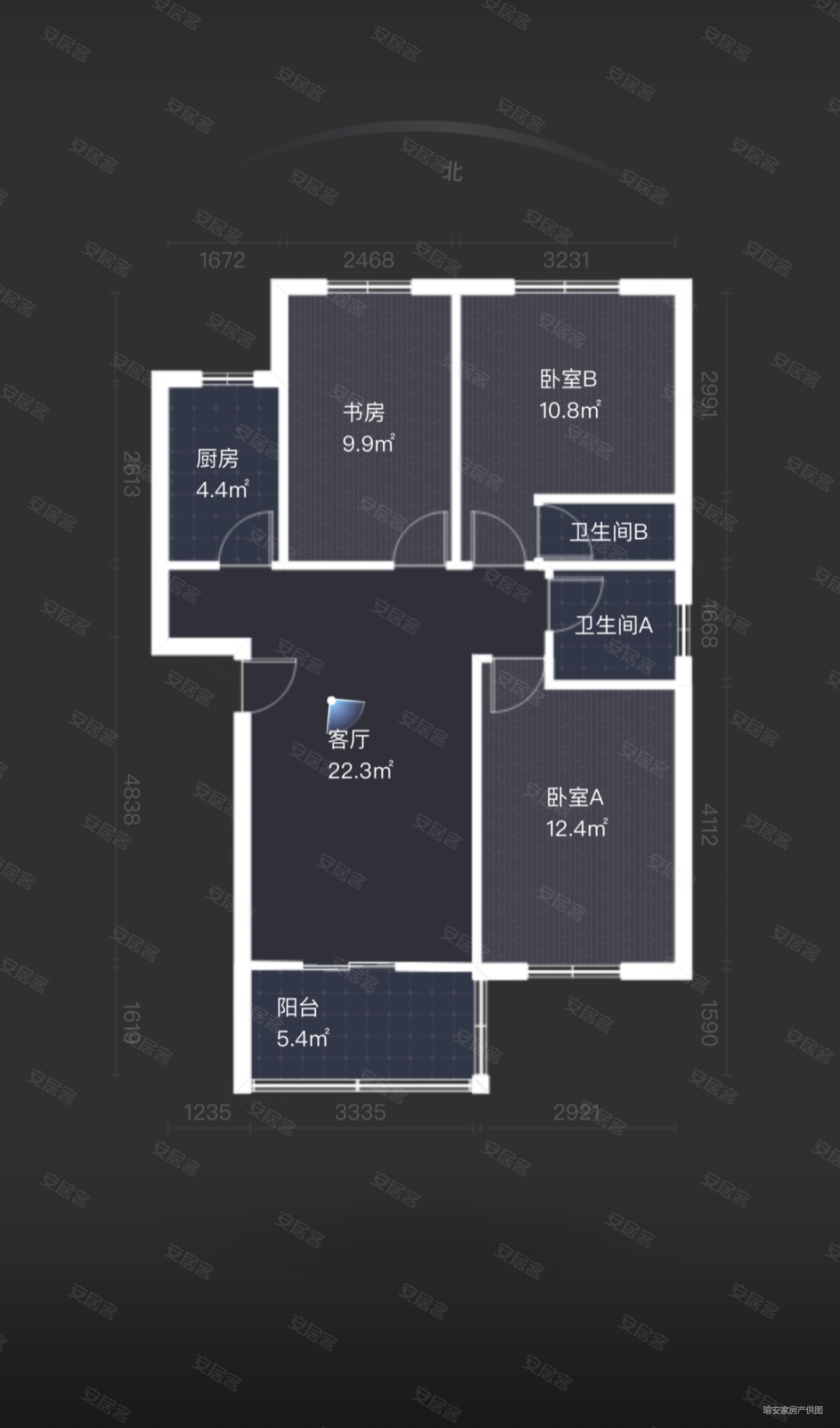 前埔南小区(店上东里)3室2厅1卫86.3㎡南北312万