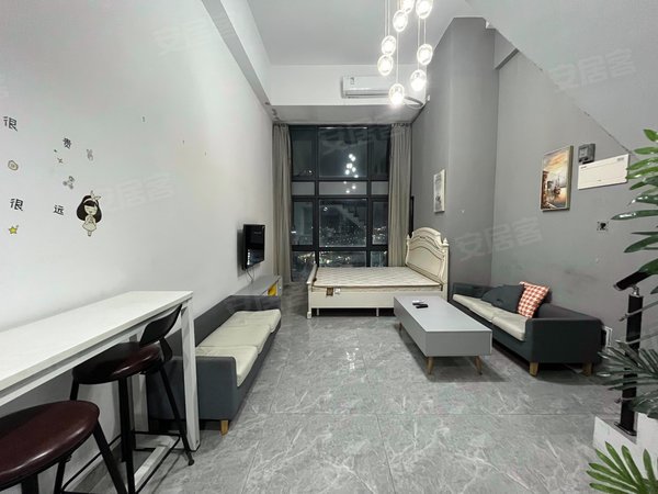 珠海香洲上冲珠海奥园广场(商住楼)奥园广场商住公寓loft,两张床,家私