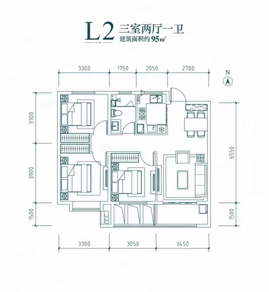 兰州新区碧桂园精装修三室两厅拎包住看房方便可按揭